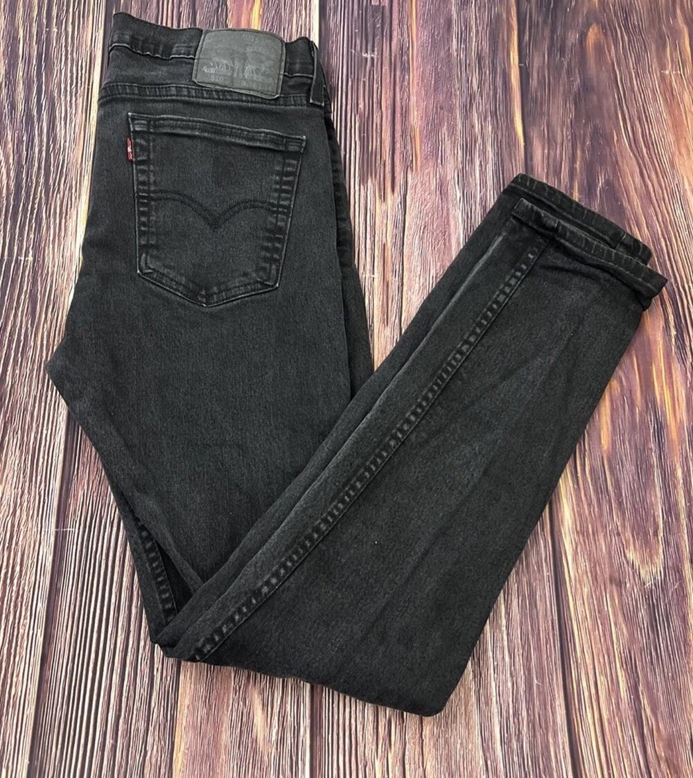 Levis 510 Black Slim Jeans Mens Size 34x34 (Actual 34x32)